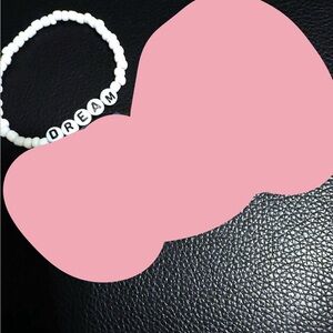 White Beaded Bracelet with 'Dream' Letters